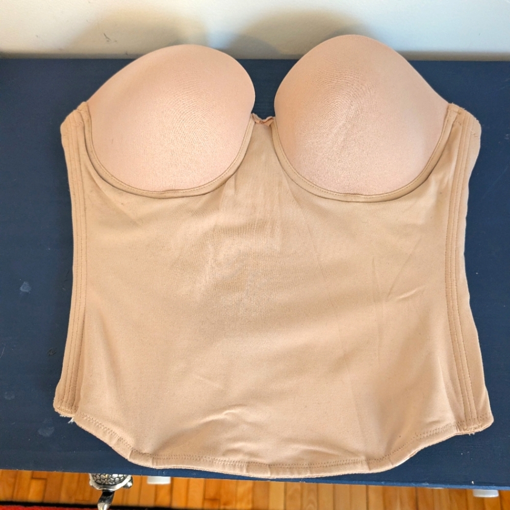 Strapless LOW Back Nude Corset